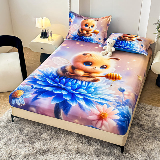 5D Комплект от 3 части - розово с пчеличка и цветенца 