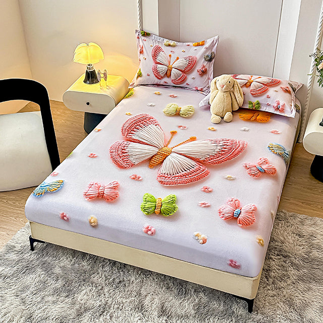 5D Комплект от 3 части - розово с пеперуди 