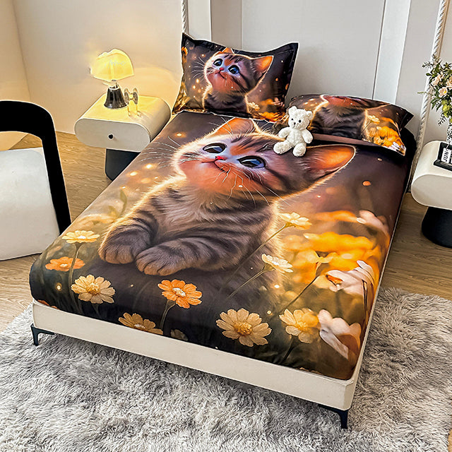 5D Комплект от 3 части - кафяво с коте