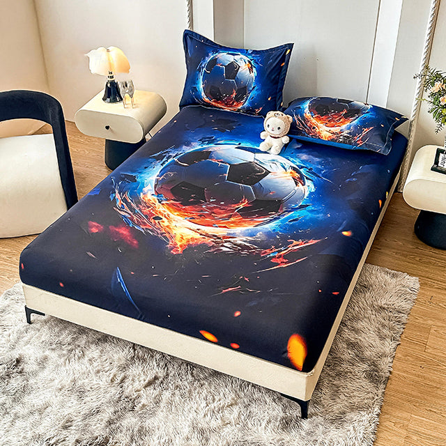 5D Комплект от 3 части - синьо с футболни топки