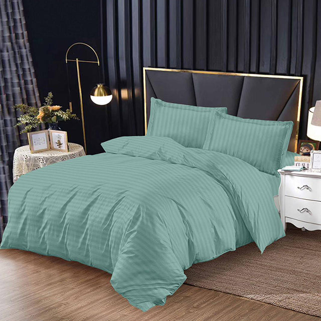 Единично спално бельо с ластик от 100% памук – тъмен тюркоаз