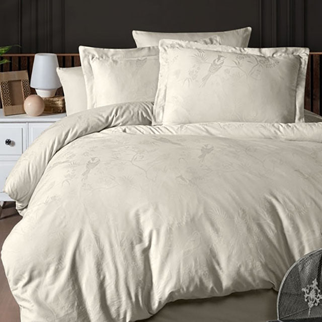 Луксозно спално бельо от Жакард Сатен - Stesha Beige