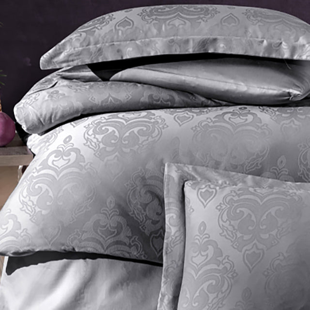 Луксозно спално бельо от Жакард Сатен - Sofya Quicksilver 