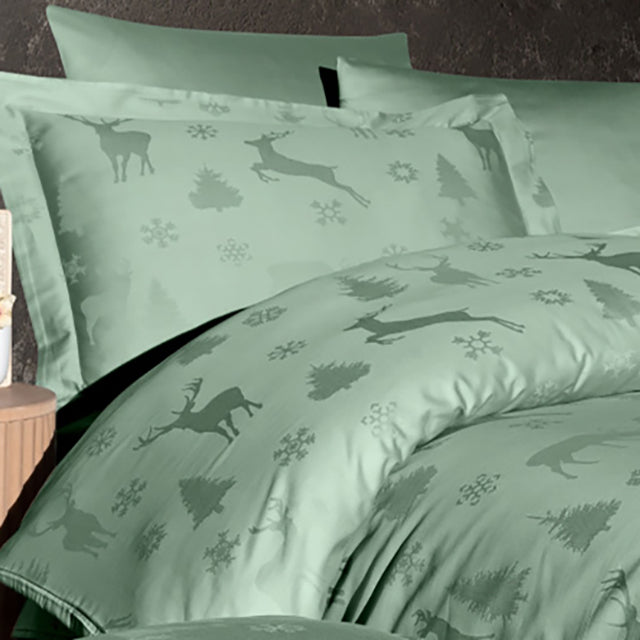 Луксозно спално бельо от Жакард Сатен - Midas Green