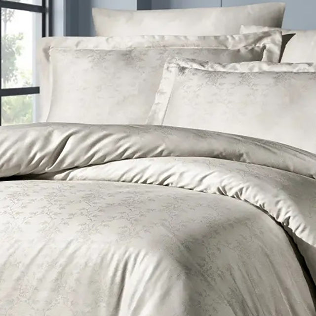 Луксозно спално бельо от Жакард Сатен - Amore Champagne