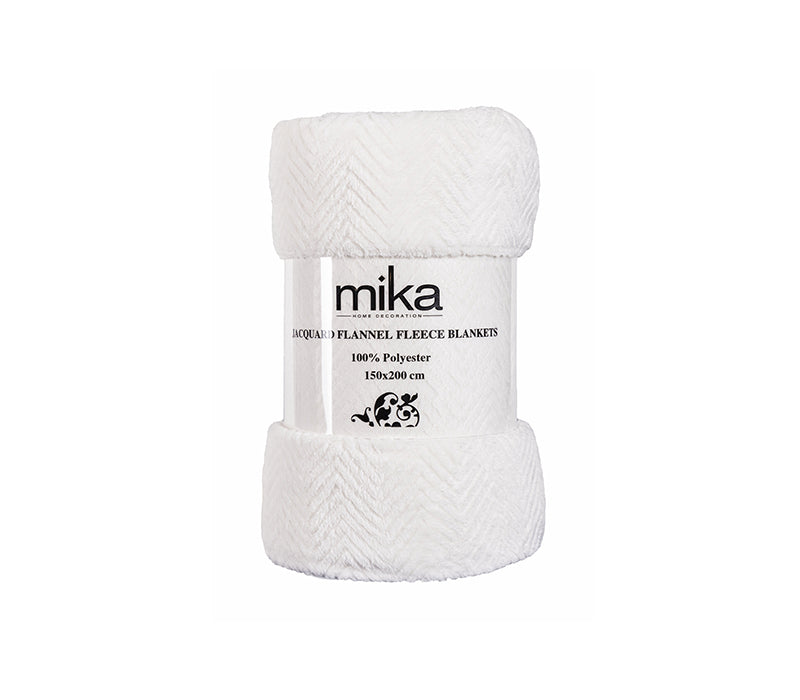 Поларено одеяло Mika - бяло