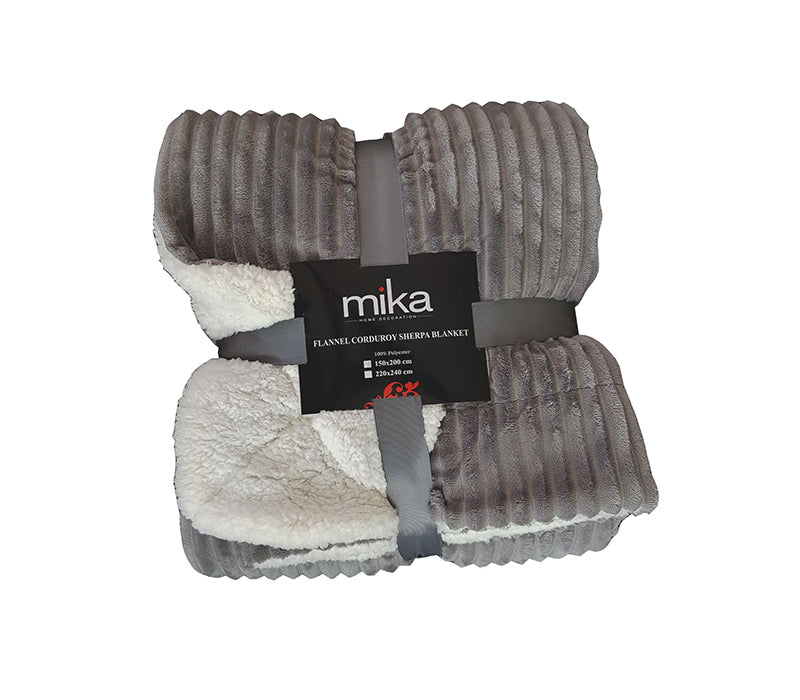 Поларено одеяло Mika - сиво