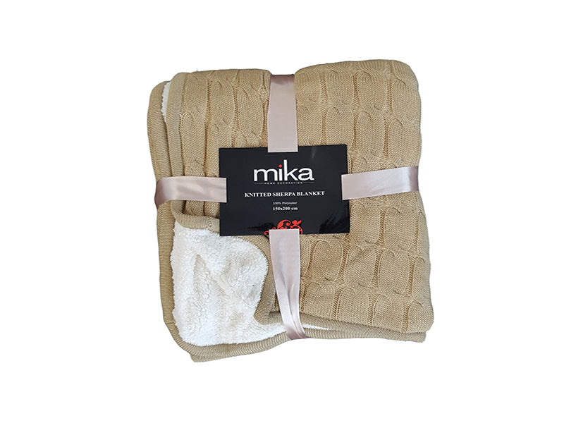 Поларено одеяло Mika - бежово