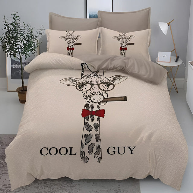 3D Спално бельо от 100% памук – с жираф