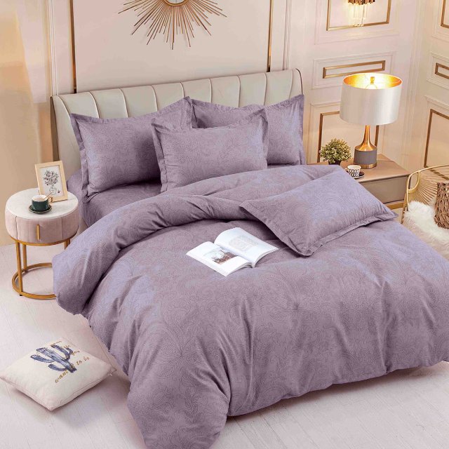 Спално бельо от 100% памук - пепел от рози с орнаменти - F6-53