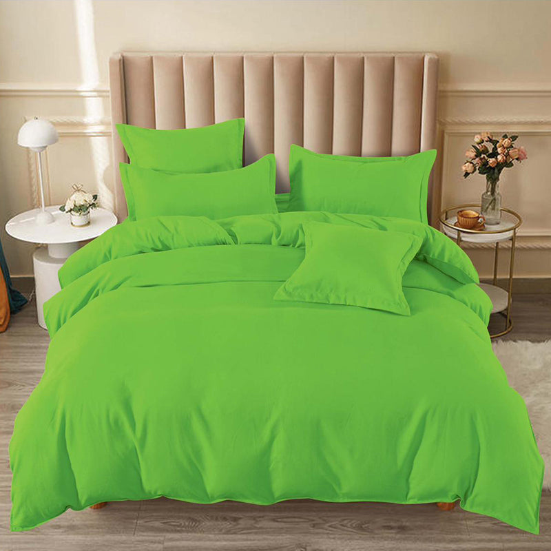 Едноцветно спално бельо с ластик - зелено - T182