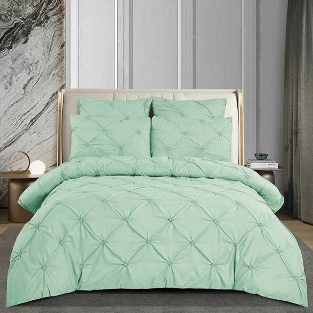 Едноцветно спално бельо с ластик - цвят мента