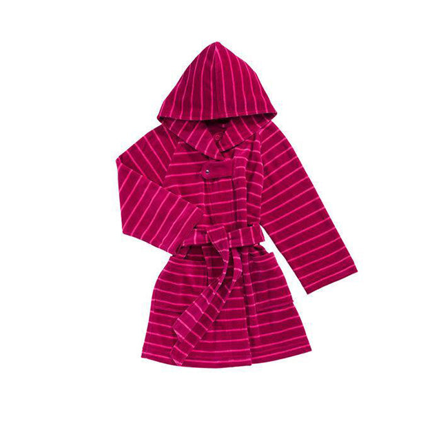 Детски халат Vossen – тъмнорозов на светлорозови линии