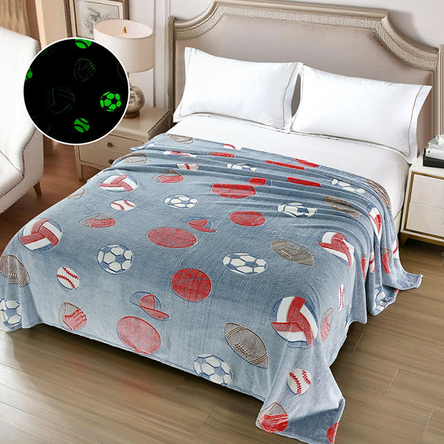 Флуоресцентно одеяло - сив цвят с топки 