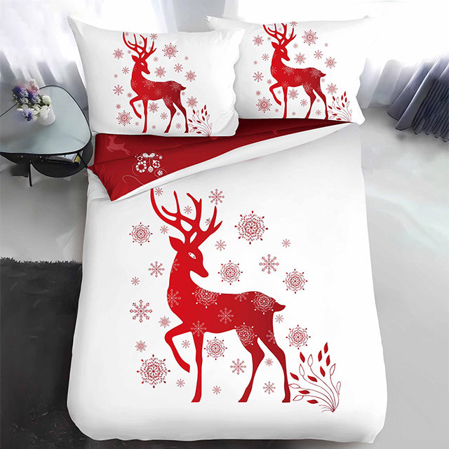 Коледно единично спално бельо - с еленче